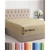 CGK Unlimited Lenzuolo con Angoli 180x200 - Microfibra Tasca 45cm (18) - Beige | Spazzolata, Morbido, Antipiega, Senza Stiratura, Traspirante, Anallergico, Materassi Alti, Topper, Premium, OEKO-TEX