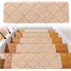 Wapasezyar Tappetini autoadesivi per gradini, antiscivolo, 55 x 19 cm, per scale in legno, piastrelle e marmo, lavabili, ritagliabili, per interni, 2 design (pietra/mattone), beige e nero (beige)