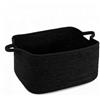 Qnbonrich Cesto portabiancheria in tessuto con manici, 60 l, colore nero | 48 x 34 x 28 cm, cestino decorativo pieghevole per giocattoli, coperte e biancheria in soggiorno