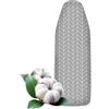 VELLUSTRA Copriasse da Stiro Universale 145 x 55cm, in Cotone, con Elastico e , Una Stiratura Facile, Ricambio Copri ASSE da Stiro, per Ferro da Stiro a Vapore 135 x 45cm, Grigio (Taglia L)