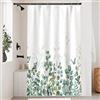 Uiiooazy Tenda Doccia Antimuffa 120x180cm Eucalipto Foglie Verde Farfalla | Tenda da Doccia Foglie Blu Verdi Fiori Rosa Impermeabile Tessuto in Poliestere Lavabile per Vasca da Bagno con 8 Anelli