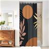 Uiiooazy Tenda Doccia Antimuffa 90x180cm Nero Grigio Boho Chic Arancione | Tenda da Doccia Sole Terracotta Foglie Rosa Impermeabile Tessuto in Poliestere Lavabile per Vasca da Bagno con 6 Anelli