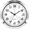 Hicarer 2-1/8 pollici (55 mm) orologio al quarzo, cassa in lega di zinco, numeri arabi, quadrante bianco (argento)