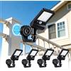 FabStyl Luci Solari Magnetiche con Sensore di Movimento, 4 Pezzi | IP65 Impermeabile, Angolo Regolabile 360° e Senza Trapano né Cavi, Ideale per Garage, Recinzione e Ingresso