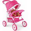 Passeggino per Bambole Richiudibile in Metallo 54x26x50cm Spring Rosa