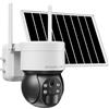 HOSAFE.COM Telecamera Wi-Fi Esterno Senza Fili con Pannello Solare,Videocamera Sorveglianza Batteria,Visione Notturna a Colori,Conversazione Bidirezionale, Rilevamento del Movimento