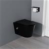 Yishang WC doccia Taharet con ugello integrato, Tornado, WC da parete senza bordo con funzione bidet, WC sospeso con nano-rivestimento, sedile WC con abbassamento automatico, isolamento acustico, nero