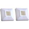 FUOIDYE 2 pezzi copertura per pali per ringhiere per scale, ringhiere di base, ciotola in plastica per diverse ringhiere per scale di 3 cm x 3 cm, tubo quadrato (bianco)