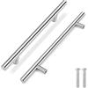 Flexzion Set di Maniglie a T in Acciaio Inox per Cucina, Armadio, Cassetti, Mobili, Stile Europeo con Viti di Fissaggio, Acciaio Inox, 30 cm (12 Pollici)