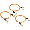 PATIKIL 3pz Sicurezza Cavo 2,5 mm x 1 m/3,3ft Trasparente Arancione | Bagaglio Lucchetto Filo Corda, Rivestito, con Doppio Giro