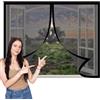 GOUER Zanzariera Magnetica 50 x 85 cm Autoadesiva Finestra Magnetica Traspirante Protezione Tenere Fuori Insetti Mosche e Zanzare per Finestre Qualunque Piccole Grandi, Nero