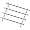 generic Set di 4 maniglie e tiranti per porte della cucina, in lega di alluminio, maniglie per armadietti, maniglie per armadietti da bagno, manopole cromate per la decorazione della casa, mobili e cassetti