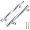 Flexzion 1 confezione di maniglie per armadi da cucina in argento, tiratori per cassetti da 20,3 cm, foro centrale da 12,7 cm, maniglie per armadi da cucina in acciaio inox a barra a T con finitura