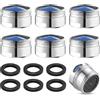 SIVITE Aeratore Rubinetto M22 6 Pezzi, Filettatura Maschio 22 mm, Filtro | Rompigetto Rubinetto in Ottone e Acciaio Inox, Setaccio con Filtro Blu, Silenzioso e Antigoccia, Facile Installazione a Mano