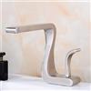 VFfotO Rubinetto per lavabo per acqua calda e fredda, rubinetto a cascata per lavabo da cucina miscelatore di lusso (spazzolato)