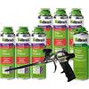 Tremco illbruck illbruck - Set professionale di 6 pezzi FM220 in schiuma poliuretanica da 500 ml + detergente illbruck AA290 + pistola a schiuma professionale