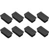 PATIKIL 30mm x 15mm Plastica Spina Estremità Cappucci, 12pz Rettangolare Mobili Gamba Piede Copertura Inserto per Legno Pavimento Protezione, Nero