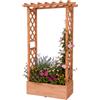 Relaxdays Fioriera con graticcio e tetto, legno marrone | Portafiori HLP: 152x78x36 cm per balcone e giardino