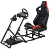 CXRCY Racing Simulator Cockpit con sedile, schienale regolabile e guide scorrevoli, Formula e GT Sim Racing Cockpit compatibile per Logitech/Fanatec/Thrustmaster G920 G29 G25 G27