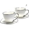 Queen Isabell Set di Tazze da Caffè in Porcellana Fine Bone China 250 ml con Piattini e Cucchiaini Altezza 7,5 cm Diametro 12,5 cm W23SV60-06358 Regalo Compleanno