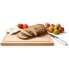 CULIMI Tagliere in legno di faggio, 20 x 30 x 2,2 cm, con scanalatura per succo, tagliere da cucina in legno massiccio, non danneggia la lama, per pane, carne, frutta e verdura
