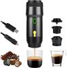Dreamhigh® Macchina Caffè Portatile Con Batteria 7500mAh, Macchinetta Caffè Portatile Con USB e Caricatore Auto, Macchina da Caffè Portatile Compatibile Capsule e Polvere, Per Viaggio e Campeggio