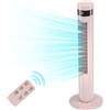 Antarctic Star - Ventilatore a torre portatile, elettrico, oscillante, silenzioso, per raffreddare, telecomando, a pavimento, senza pale, 3 velocità, timer, camera da letto, ufficio (91 cm, rosa)