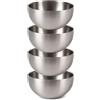MGE World MGE - 4x Mini Ciotole da Cucina in Acciaio Inox - Ciotoline Aperitivo - Ciotoline Monoporzione - Ciotola per Antipasti - Ciotole Aperitivo - Set di 4-12,5 cm -Speciale per Presentazione