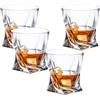 Hylruu Bicchieri da whisky in cristallo, 300 ml, set di 4 cristalli soffiati a mano senza piombo, perfetti per scotch, bourbon, Manhattans, Old Fashioned, cocktail (Twist)