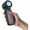 EPICKA Ventilatore portatile a mano, regolabile in modo continuo (1-100), mini ventilatore turbo con batteria da 6800 mAh, pieghevole, con piastra di raffreddamento e display digitale, essenziale per