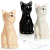 COM-FOUR® 3x umidificatore riscaldamento, umidificatore radiatore in bianco | nero - beige - evaporatore acqua riscaldamento in ceramica con design cat