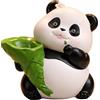SZLIFE Figurina di panda Vaso di fiori in resina decorativa creativa Statua di panda per scrivania, camera da letto, centrotavola, mobile TV, ingresso, nero