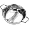 KiBcsLic Hotpot Pentola Divisa Acciaio Inox Pentola Doppia Shabu Shabu con Separatore per Induzione Gas Manici Resistenti Facilita Pulizia Adatta a Ristorante, 30 Cm