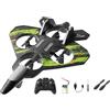 Yunhgft Aereo Telecomandato Plane Schiuma Glider Modello Fisse Funzione Luci LED Resistente Cadute per Bambini E Adulti Appassionati Volo Adatto per Regal, Verde