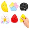 exatta 5PCS Taba Squishy,Squeeze Giocattoli,Squeezes Toy,TabaSquishy Antistress | Taba Squishy,Squeeze Giocattoli,Squeezes Toy,Fragola,Criceto,Gatto,Biscotti,Banana,Palline anti stress,Pallina Giocattolo