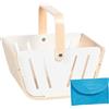 goki 51428 - Cestino per la spesa MiniShopper, in legno con manico pieghevole e portafoglio in feltro - Accessori per negozio commerciale e cucina giochi