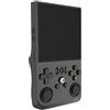 Fyssnn R36max Console di gioco portatile retrò con schermo IPS HD da 4,0 pollici, console di gioco portatile retrò (nero trasparente)