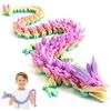 Merrwon Drago stampato 3D, 60 cm, giocattolo con occhi, misterioso drago realistico, articolazioni permanenti, drago di cristallo decorativo, giocattolo da scrivania, piccolo regalo per bambini