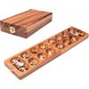 LOGOPLAY Kalaha - Gioco con chiusura in metallo, per 2 giocatori, 14 x 49 cm, con pietre preziose