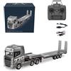 MODDECO 1/18 6x4 770S RC Semi-Camion con Rimorchio, 2.4G Trattore Pesante con Luci a Proportioni Piene, Semi-Camion con Semi-Rimorchio con Controllo Remoto, Regalo - RTR