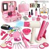 RedCrab Set Parrucchiera e Trucchi, 55 Pezzi Kit di Bellezza e Parrucchiere per Bambini con Asciugacapelli, Arricciacapelli, Valigia Trucchi e Altri Accessori, Giochi di Ruolo per Bambini 3+ Anni