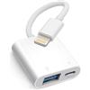 Wahbite Adattatore USB Lightning Apple per fotocamera con caricatore per iPhone/iPad Connect USB Flash Drive, Solid State Drive, lettore di schede, tastiera, mouse, hub, MIDI