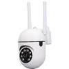 Denash Camera di Sicurezza PTZ a 1080p, Telecamera di Sorveglianza Interna/esterna WiFi con Visione Notturna a Colori, 355 °, Rilevamento del Movimento per (Spina europea)