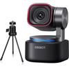 OBSBOT Tiny 3 con Treppiede, 4K PTZ Webcam con Audio Spaziale, Tri-Mic | Sensore da 1/1,28, HDR DGG a 120 FPS, Videocamera per PC con Tracciamento AI, Ideale per Riunioni o Streaming, Ecc