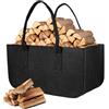 AiQInu Legno per Legna da Ardere Con Maniglie, 50x25x25cm Borsa in Feltro per Legna da Ardere Pieghevole Cesta Camino di Stoccaggio Organizer per Caminetto Shopper Giornali Vestiti