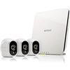 Arlo VMS3330 Sistema di Videosorveglianza Wi-Fi con 3 Telecamere di Sicurezza senza Fili a Batteria, HD, Visione Notturna, Interno/Esterno, App Android e iOS, Funziona con Alexa e Google Wi-Fi