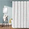Lush Decor Tenda da doccia in cotone tinto a righe ombre, 182,9 x 182,9 cm (larghezza x lunghezza), arcobaleno - strisce colorate trapuntate - tenda da doccia in stile Boho, costiera e fattoria