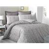 Nuit Des Rêves Set copripiumino lussuoso per letto king size (200 x 220 cm), 100% cotone, 210 fili, marrone e bianco, lavabile in lavatrice, chiusura con busta e bottoni, elegante biancheria da letto