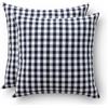 GAMUSI Set 2 Federe per Cuscino Vichy a Quadretti 45 x 45 - Federe Decorative per Cuscini Divano con Cerniera, Cotone, Traspirante e Morbido, Blu