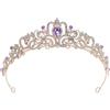 Lurrose Diademi da Donna: Corona da Regina Del Compleanno - Diadema da Sposa con Strass per Ballo di Fine Anno, Concorso di Bellezza E Festa (rosso)